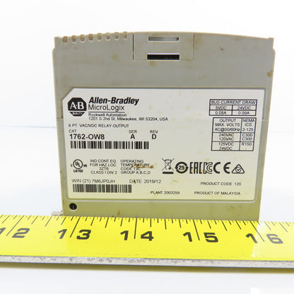 Allen Bradley 1762-OW8 Ser A Rev D 8 PT. VAC/VDC Relay Output Module