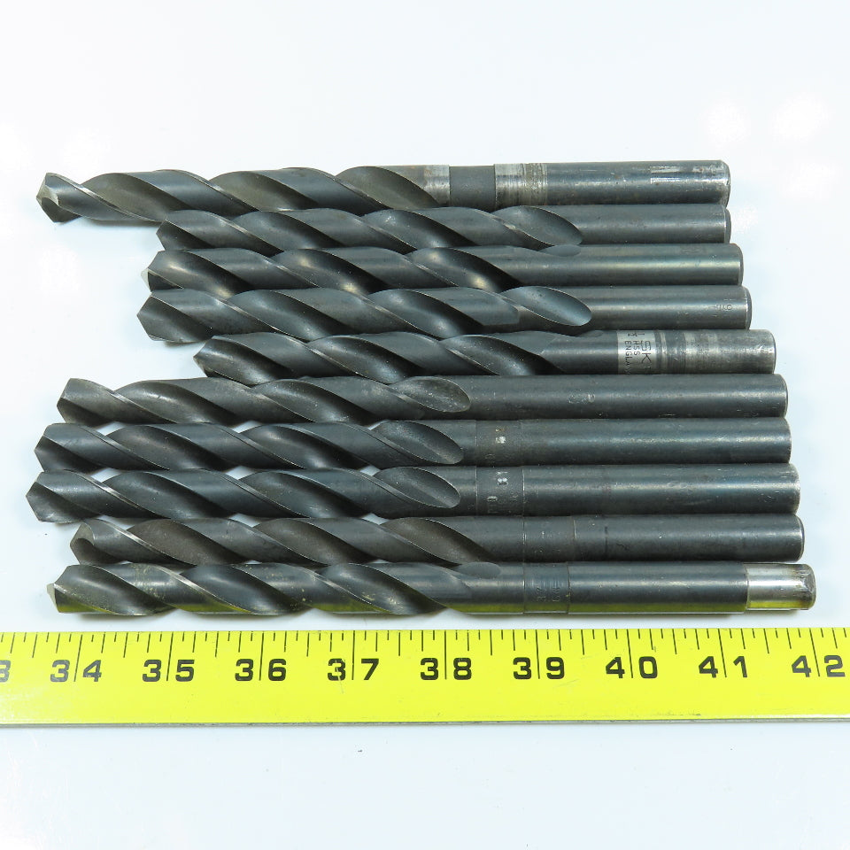 9/16" To 23/32" High Speed Steel Twist Drill Bit Lot of 10
