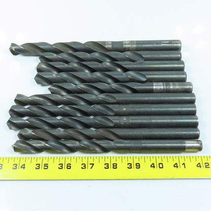 9/16" To 23/32" High Speed Steel Twist Drill Bit Lot of 10