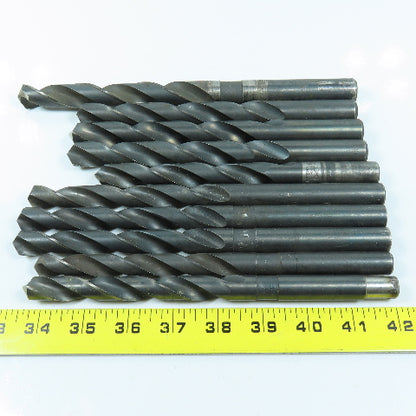 9/16" To 23/32" High Speed Steel Twist Drill Bit Lot of 10