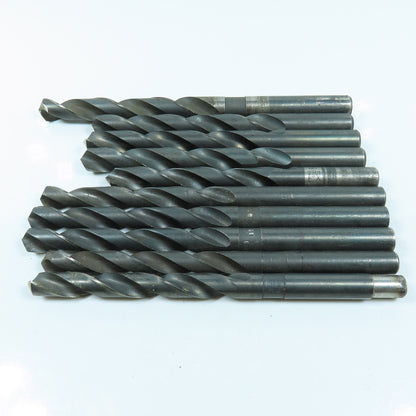 9/16" To 23/32" High Speed Steel Twist Drill Bit Lot of 10
