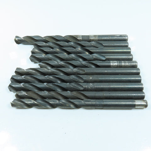 9/16" To 23/32" High Speed Steel Twist Drill Bit Lot of 10