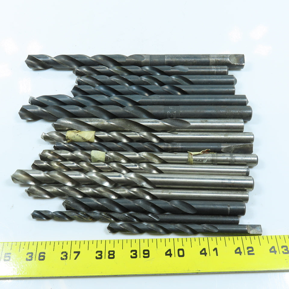 9/32" To 37/64" High Speed Steel Twist Drill Bit Lot of 16