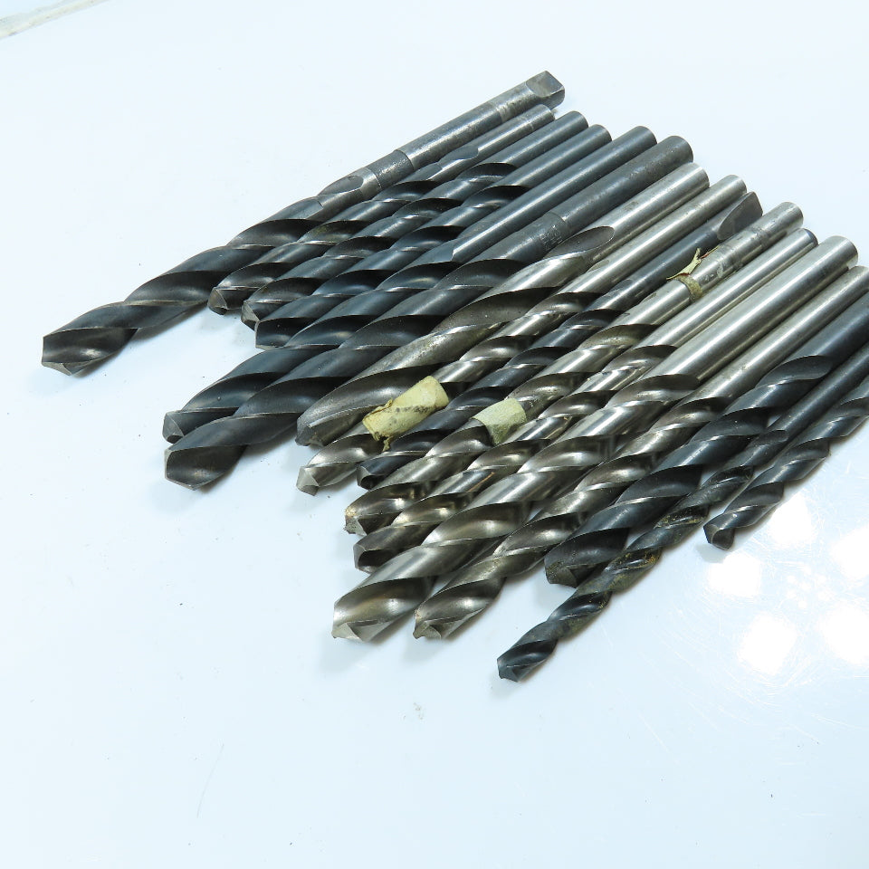 9/32" To 37/64" High Speed Steel Twist Drill Bit Lot of 16