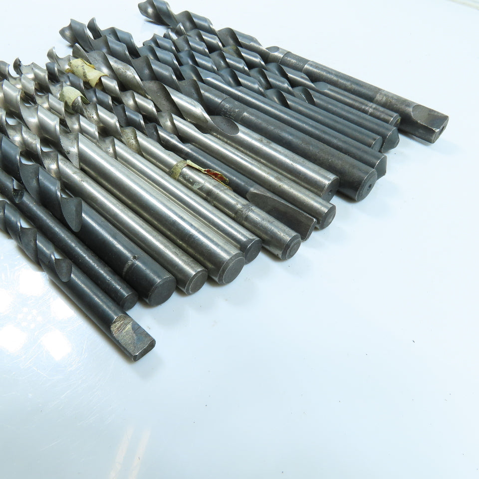 9/32" To 37/64" High Speed Steel Twist Drill Bit Lot of 16