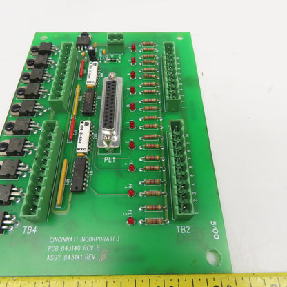 Cincinnati PCB 843140 REV B Assy 843141 Circuit Board Interface