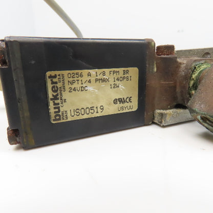 Burkert US00519 1/4" NPT Solenoid Control Valve 2 Way 24VDC Coil