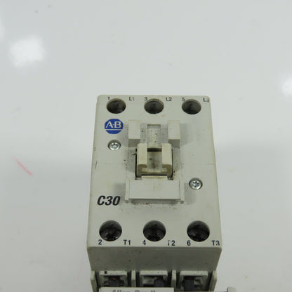 Allen Bradley 100-C30*00 Ser C 600VAC Contactor W/193-EECB 1.0-5.0A Trip