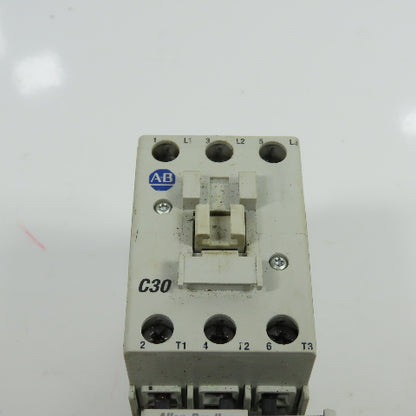 Allen Bradley 100-C30*00 Ser C 600VAC Contactor W/193-EECB 1.0-5.0A Trip