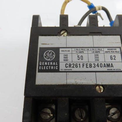 General Electric CR261FEB340AMA 600V Contactor 50FL Amps 62 Res Amps