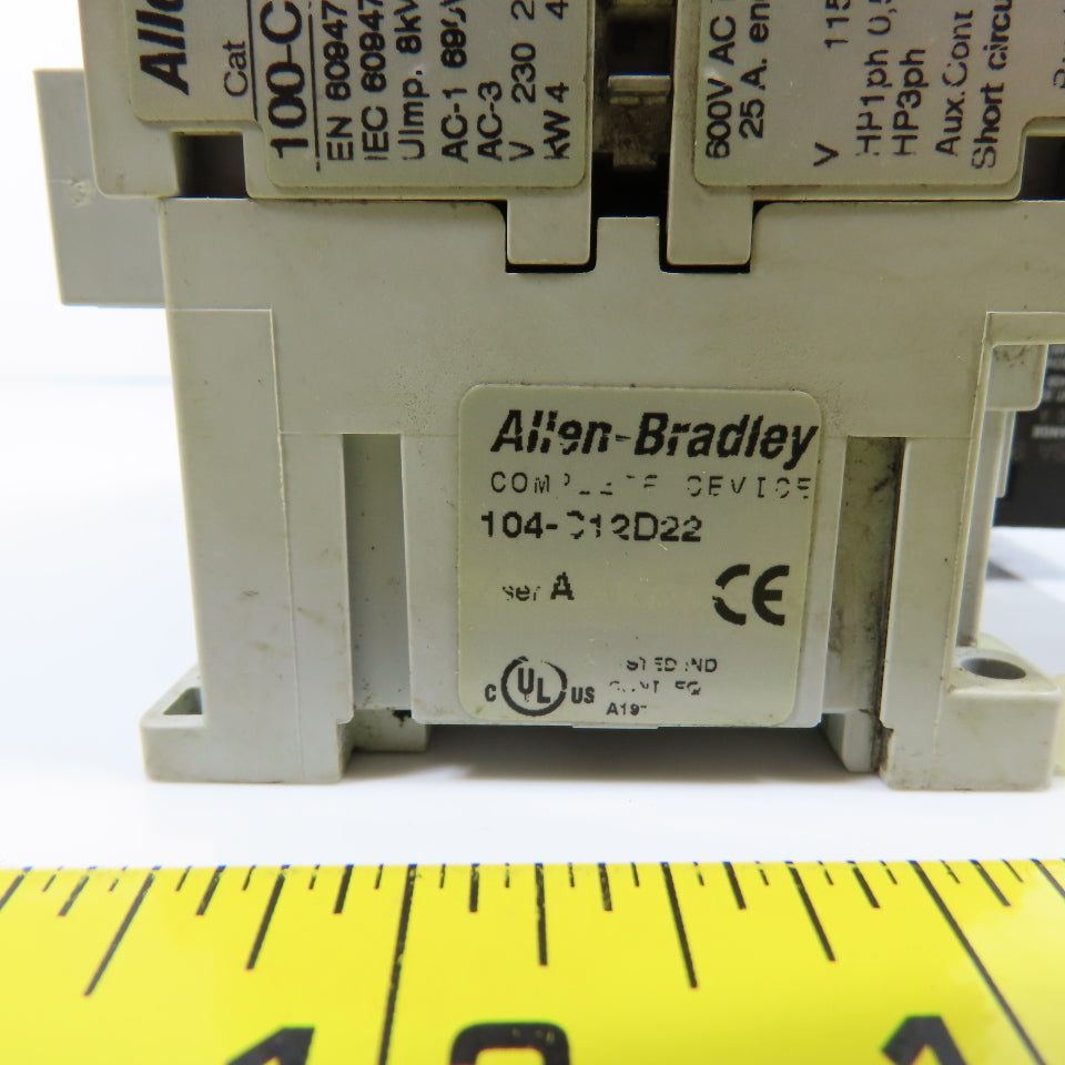 Allen Bradley 104-C12D22 Ser A Reversing Contactor W/193-BSA 0.6-1.0A Trip