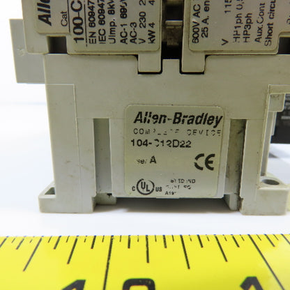 Allen Bradley 104-C12D22 Ser A Reversing Contactor W/193-BSA 0.6-1.0A Trip