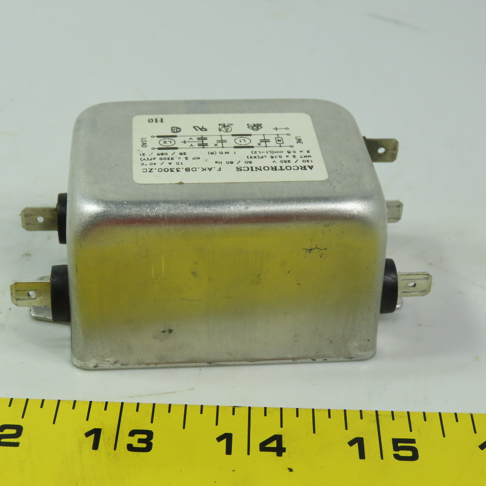Arcotronics F.AK.DB.3300.ZC Suppression Filter W/ Faston Terminals120/220V 10A