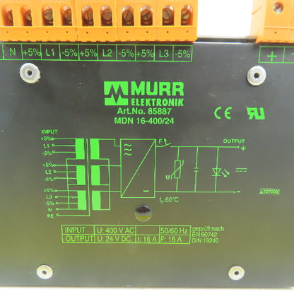 Murr Elektronik 85887 MDN 16-400/24 Compact Power Supply