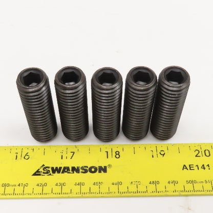 5/8"-11 x 2" Full Thread Flat Point Hex Drive Set Screw Black Oxide Lot Of 5