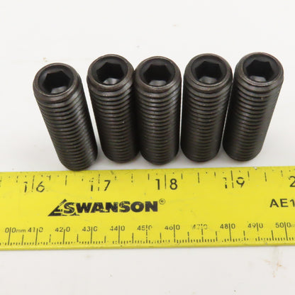 5/8"-11 x 2" Full Thread Flat Point Hex Drive Set Screw Black Oxide Lot Of 5