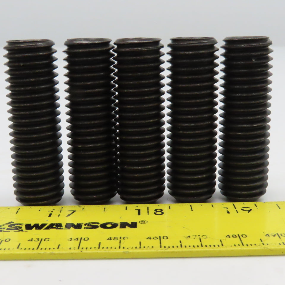 5/8"-11 x 2" Full Thread Flat Point Hex Drive Set Screw Black Oxide Lot Of 5
