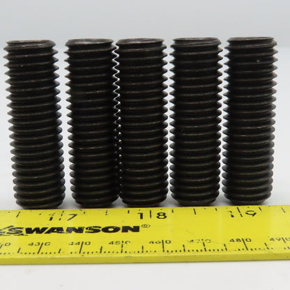 5/8"-11 x 2" Full Thread Flat Point Hex Drive Set Screw Black Oxide Lot Of 5