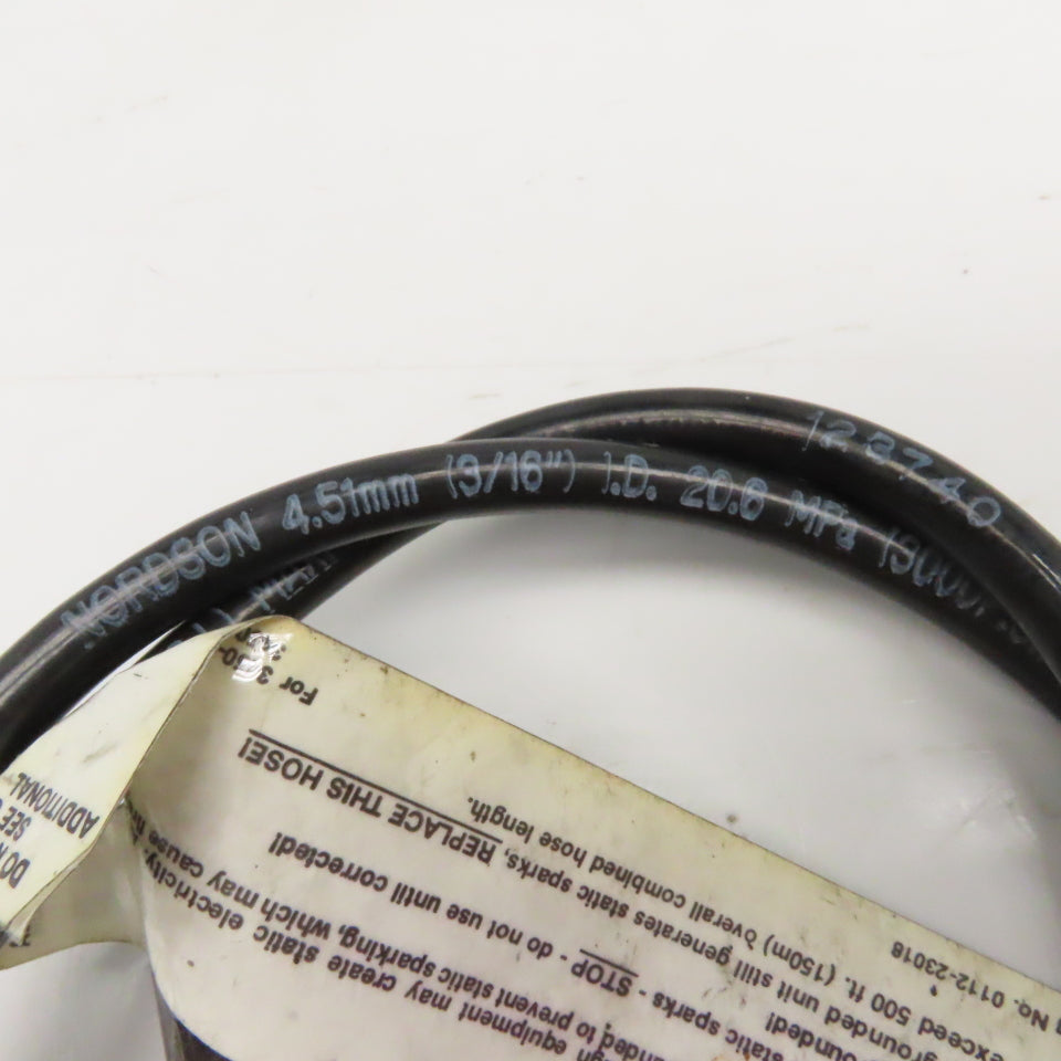 Nordson 123740 3/16" ID Hose 1/4" JIC Flare Female Swivel Ends 36" OAL 3000PSI