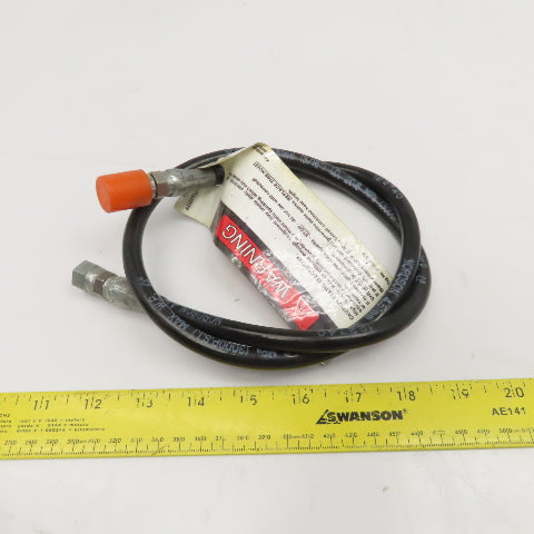 Nordson 123740 3/16" ID Hose 1/4" JIC Flare Female Swivel Ends 36" OAL 3000PSI
