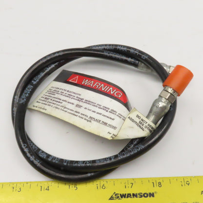 Nordson 123740 3/16" ID Hose 1/4" JIC Flare Female Swivel Ends 36" OAL 3000PSI