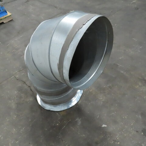 Gray Metal South 20" HVAC Duct Work Pipe 90° Elbow W/23" Flange