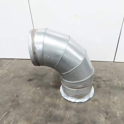 Gray Metal South 20" HVAC Duct Work Pipe 90° Elbow W/23" Flange