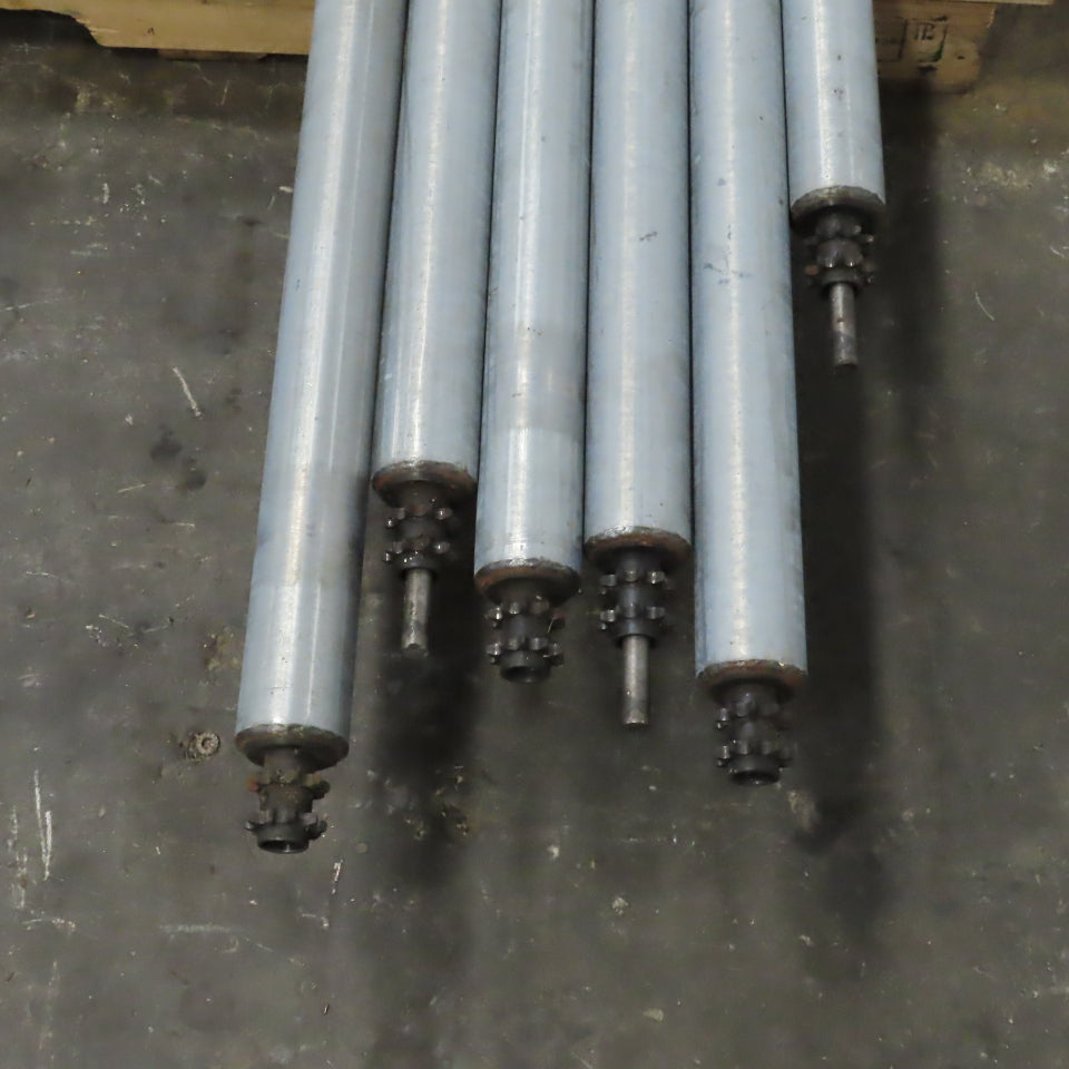 Chain Driven Power Conveyor Roller 2-1/2" OD 80-5/8" BF 82-5/8" OAL Lot Of 6
