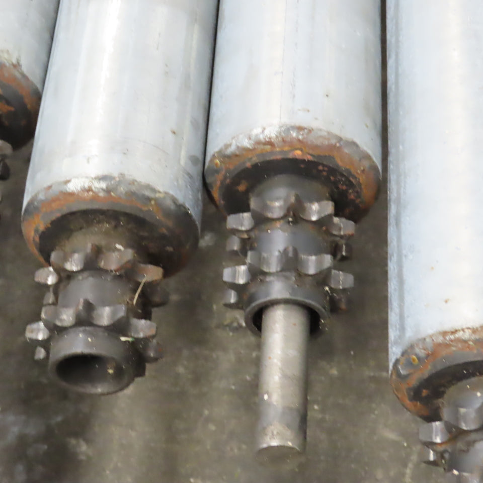 Chain Driven Power Conveyor Roller 2-1/2" OD 80-5/8" BF 82-5/8" OAL Lot Of 6