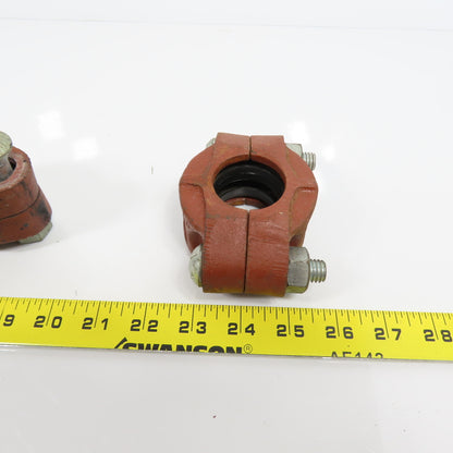 Gruvlok 1-1/4" x 1-1/4" Flexible Coupling Ductile Iron Lot Of 4