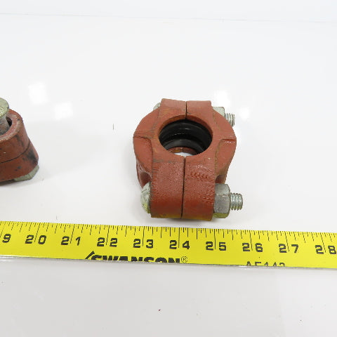 Gruvlok 1-1/4" x 1-1/4" Flexible Coupling Ductile Iron Lot Of 4