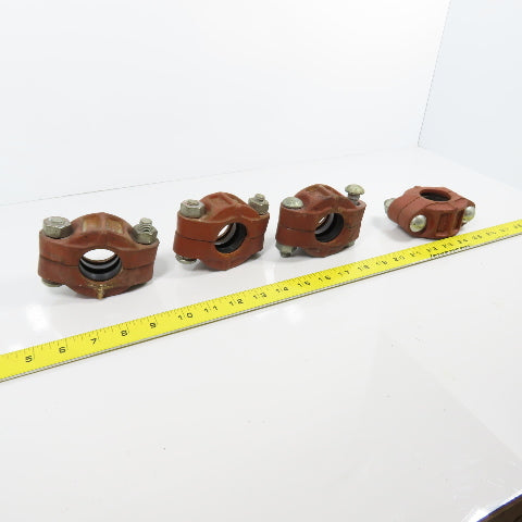 Gruvlok 1-1/4" x 1-1/4" Flexible Coupling Ductile Iron Lot Of 4