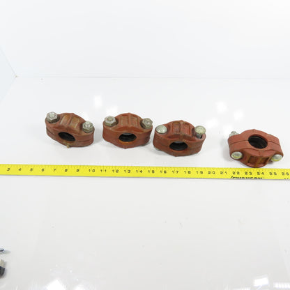 Gruvlok 1-1/4" x 1-1/4" Flexible Coupling Ductile Iron Lot Of 4