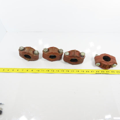 Gruvlok 1-1/4" x 1-1/4" Flexible Coupling Ductile Iron Lot Of 4