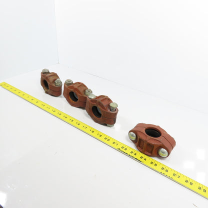 Gruvlok 1-1/4" x 1-1/4" Flexible Coupling Ductile Iron Lot Of 4