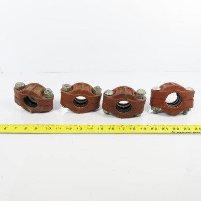 Gruvlok 1-1/4" x 1-1/4" Flexible Coupling Ductile Iron Lot Of 4