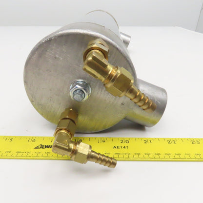 Low Pressure Water Or Air Cooled Heat Exchanger 2" Ports 3/8" ID Hose