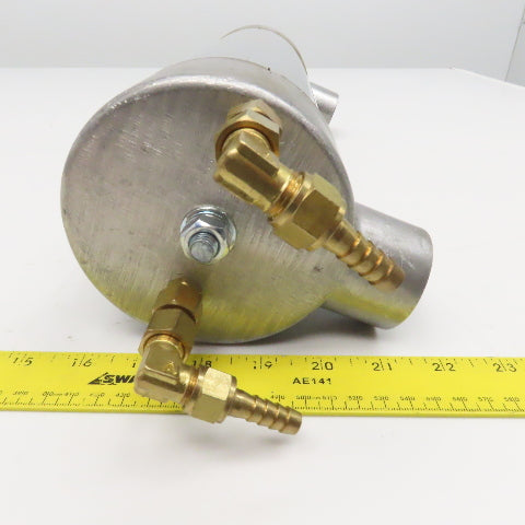 Low Pressure Water Or Air Cooled Heat Exchanger 2" Ports 3/8" ID Hose