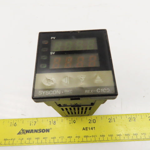Syscon C100FJA3-M*AN REX-C100 Temperature Controller 100/240VAC 0-2192°F