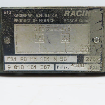 Racine FB1 PD HM 101 N 50 Hydraulic Sandwich Check Valve 4500 PSI