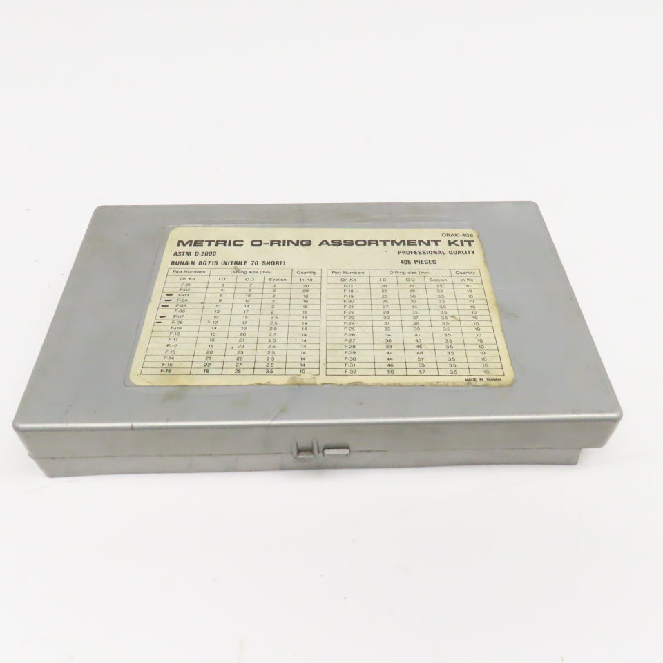 ORAK-408 Metric O-ring Assortment Nitrile 70 Shore Incomplete Kit