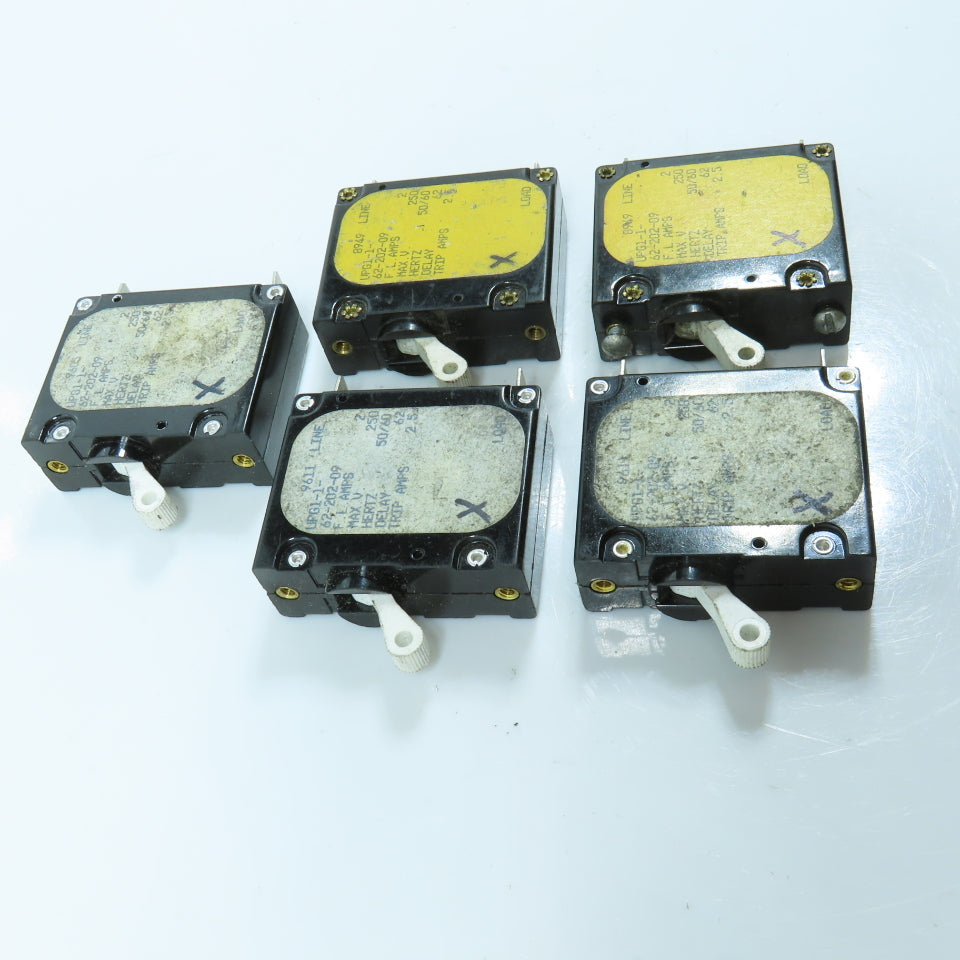Airpax UPG1-162-202-09 Circuit Breaker Switch 2 Amp 50/60H 2.5 Trip Amp Lot of 5