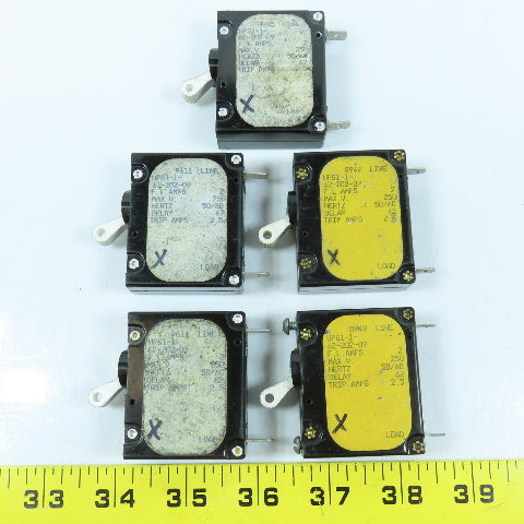 Airpax UPG1-162-202-09 Circuit Breaker Switch 2 Amp 50/60H 2.5 Trip Amp Lot of 5