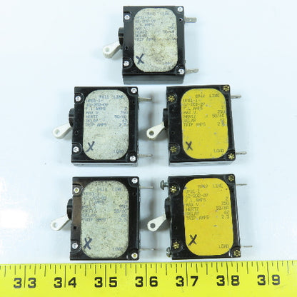 Airpax UPG1-162-202-09 Circuit Breaker Switch 2 Amp 50/60H 2.5 Trip Amp Lot of 5