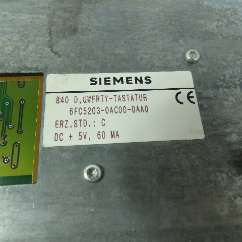 Siemens 6FC5203-0AC00-0AA0 Key Board CNC Operator Control Interface
