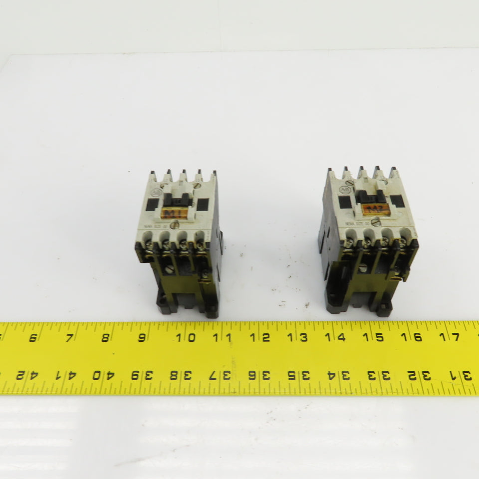 Allen Bradley 509-TOD Ser B Motor Starter Size 00 1/3-1-1/2HP 120V Coil Lot Of 2