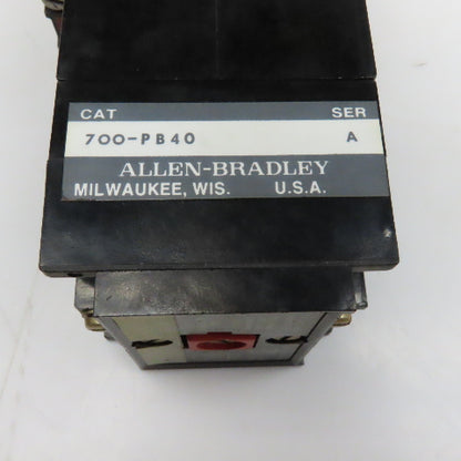 Allen Bradley 700-P400A1 700-PB40 600V AC Relay W/ Direct Drive Relay 120V Coil