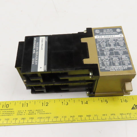 Allen Bradley 700-P400A1 700-PB40 600V AC Relay W/ Direct Drive Relay 120V Coil