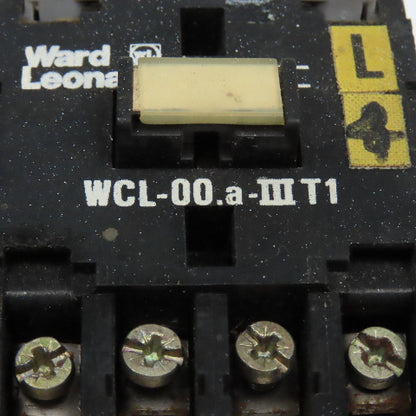 Ward Leonard WCL-00.a-IIIT1 Contactor Starter 600V 5.5kW 110V Coil Lot Of 2