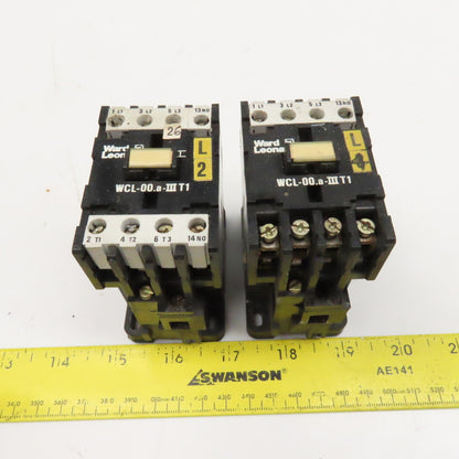 Ward Leonard WCL-00.a-IIIT1 Contactor Starter 600V 5.5kW 110V Coil Lot Of 2